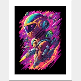 Space traveler color blast Posters and Art